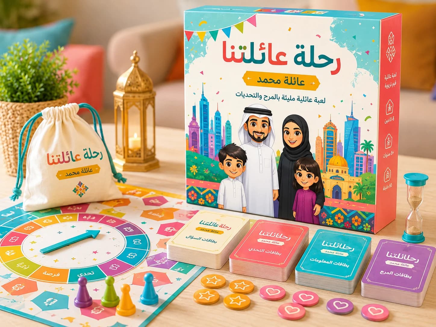 نموذج توضيحي للعبة رحلة عائلتنا المخصصة باسم العائلة