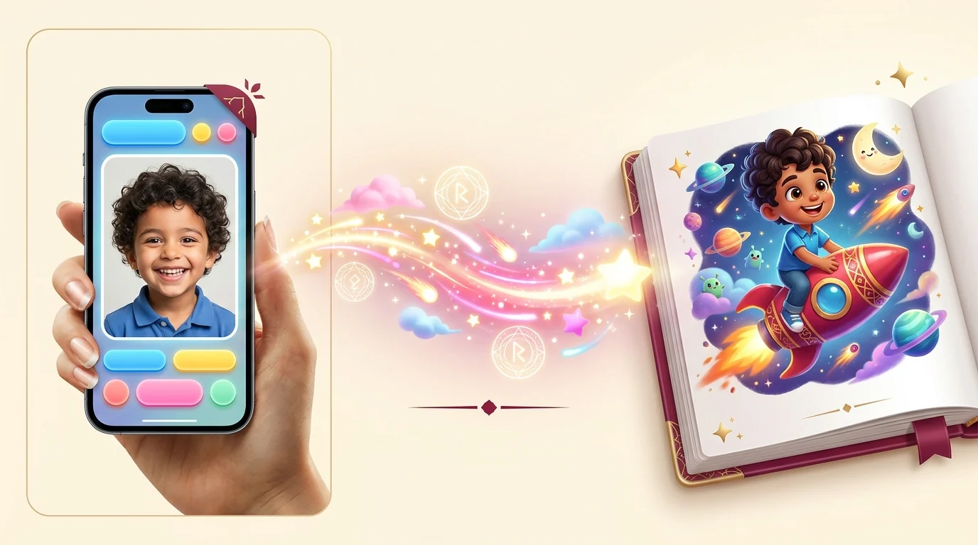 Before and after personalized story preview